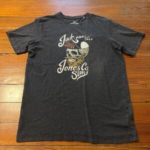 Jack-jones Men's Grey and Black T-shirt